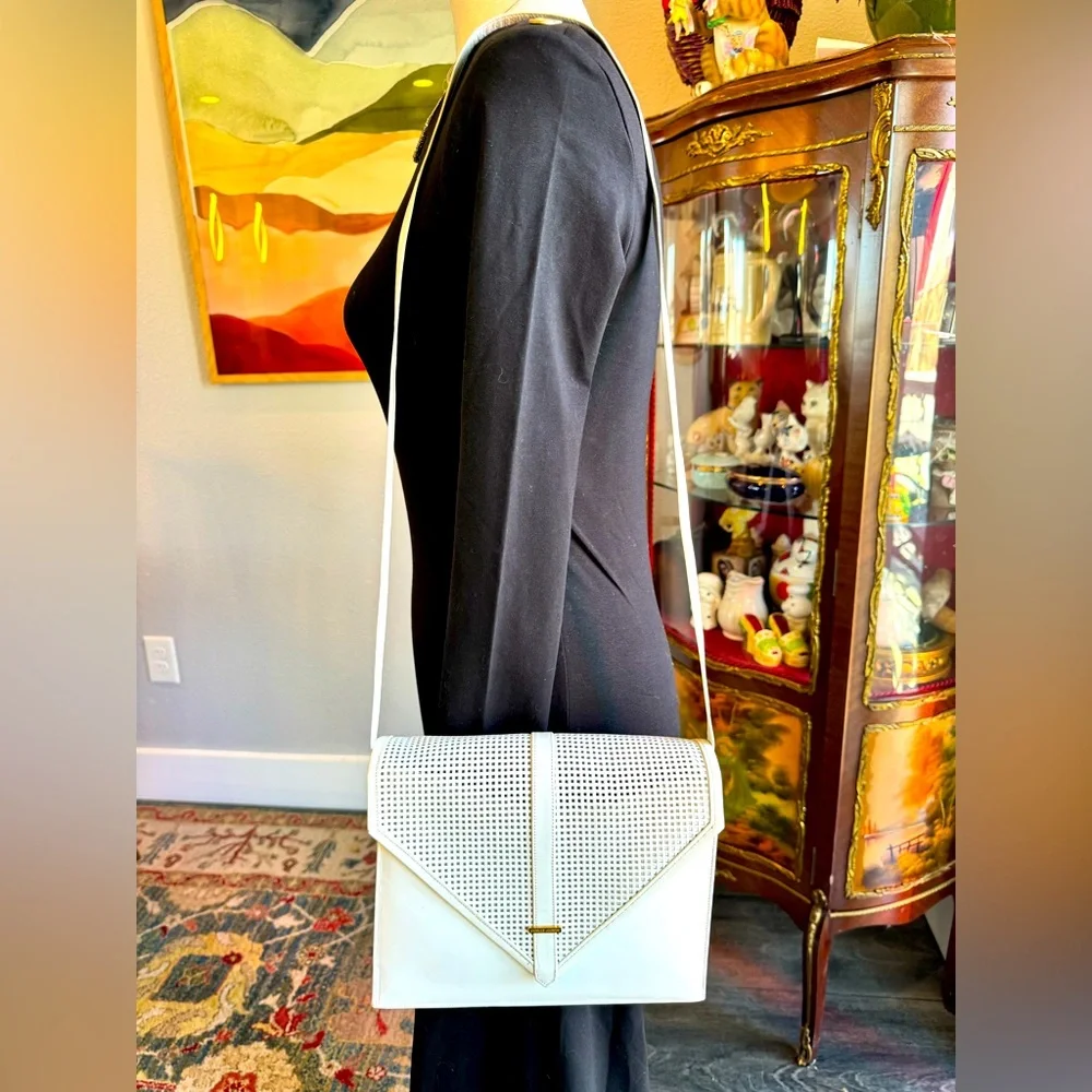 Charles Jourdan Paris Vintage White Leather Bag